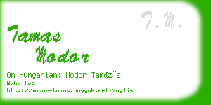 tamas modor business card